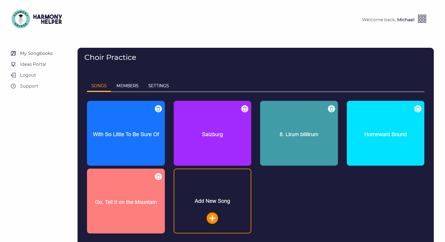 Screenshot of Harmony Helper Portal Harmony Helper